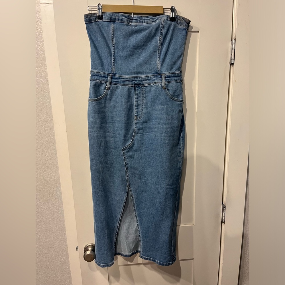 Denim midi dress